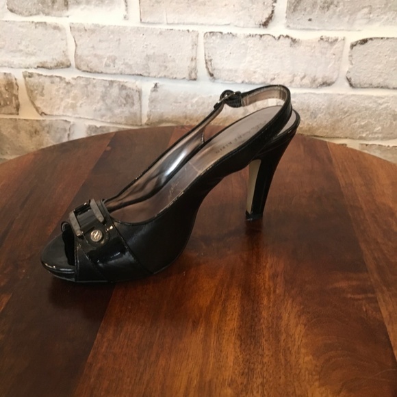 Anne Klein Black sandals 4 inch heels - Picture 2 of 3